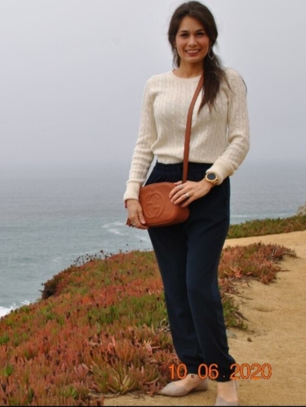 Leather Crossbody Bag in Tan‎ with Tassel